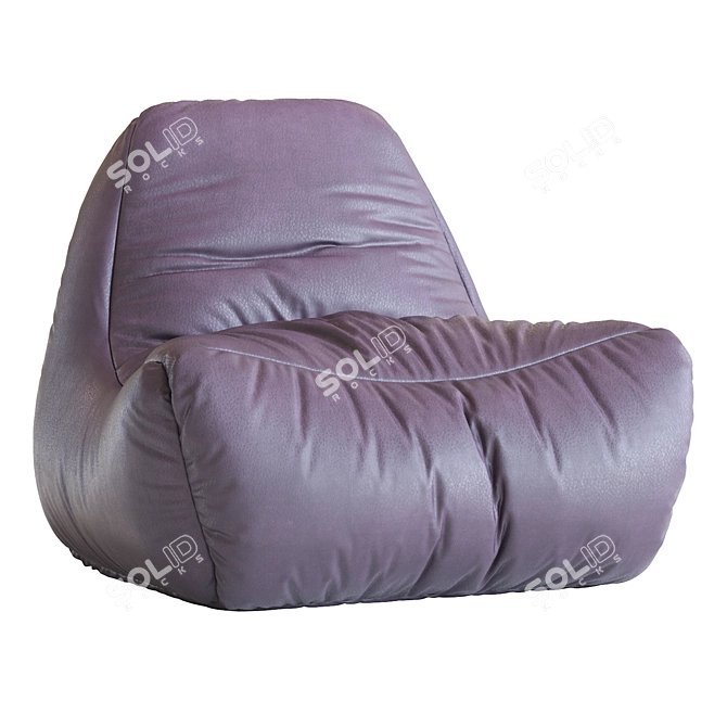 Quilted Leather Bean Bag Chair 3D model image 5