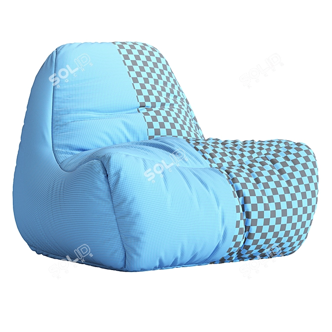 Quilted Leather Bean Bag Chair 3D model image 6