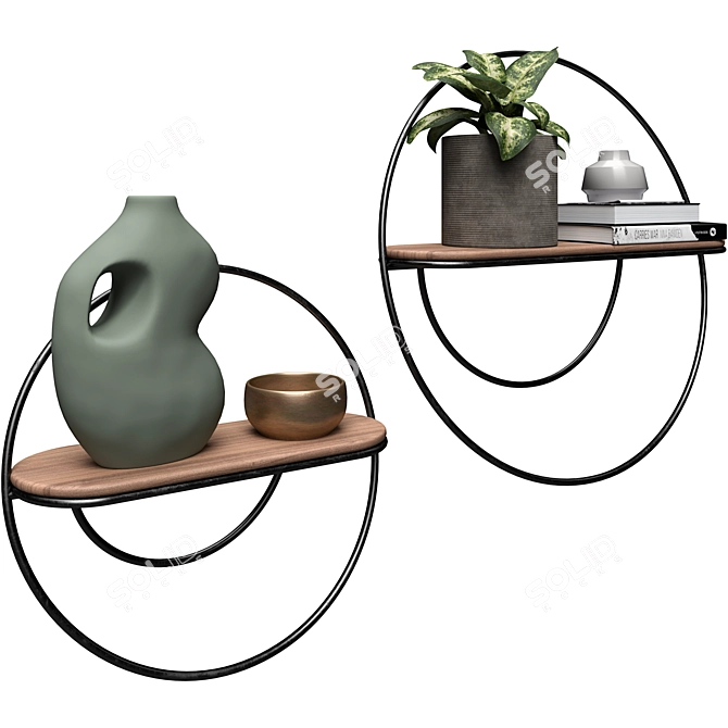 Kruno Semi-Circle Shelves Set 3D model image 1