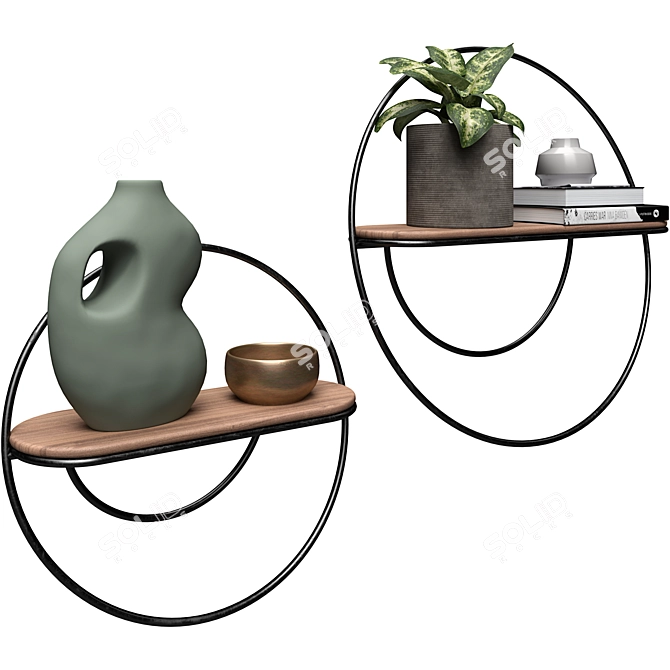 Kruno Semi-Circle Shelves Set 3D model image 5