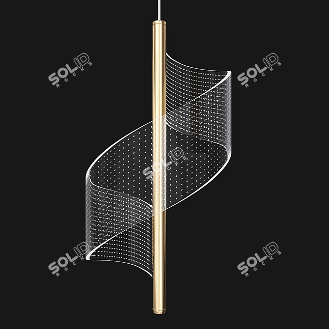 Twisted LED Pendant - Ornella 3D model image 1