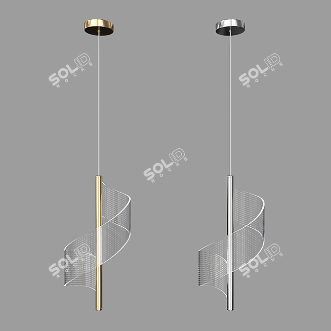 Twisted LED Pendant - Ornella 3D model image 3