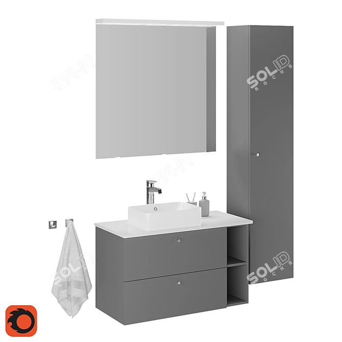 Ikea Godmorgon Bathroom Furniture Set 3D model image 1