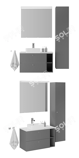 Ikea Godmorgon Bathroom Furniture Set 3D model image 2