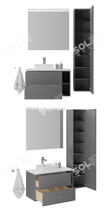 Ikea Godmorgon Bathroom Furniture Set 3D model image 3