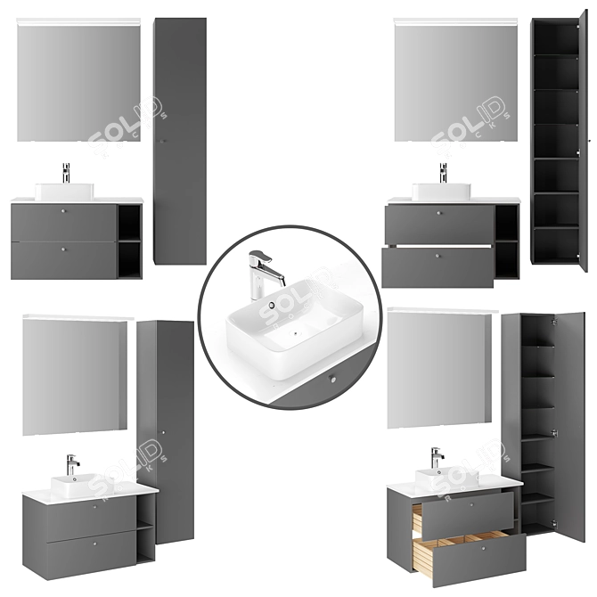 Ikea Godmorgon Bathroom Furniture Set 3D model image 6