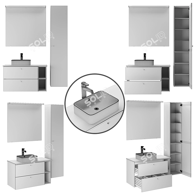 Ikea Godmorgon Bathroom Furniture Set 3D model image 7