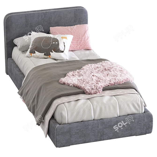 Cozy Upholstered Bed 242 3D model image 3