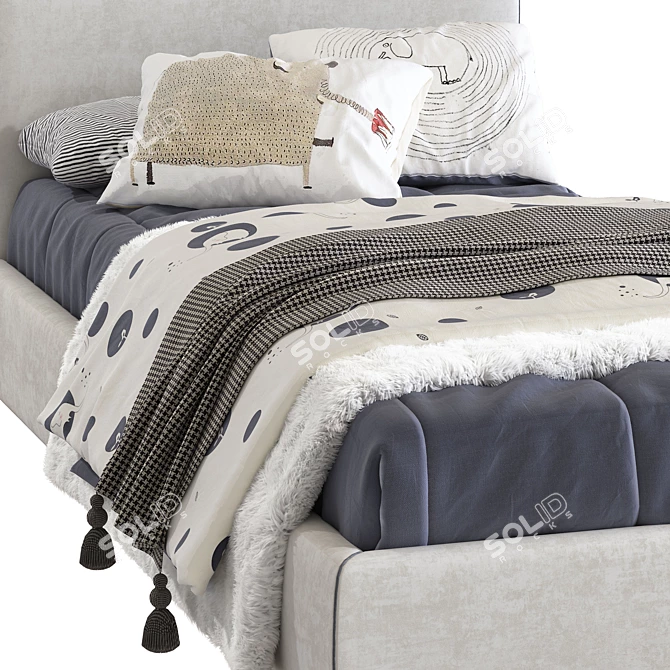 Cozy Upholstered Bed 242 3D model image 6