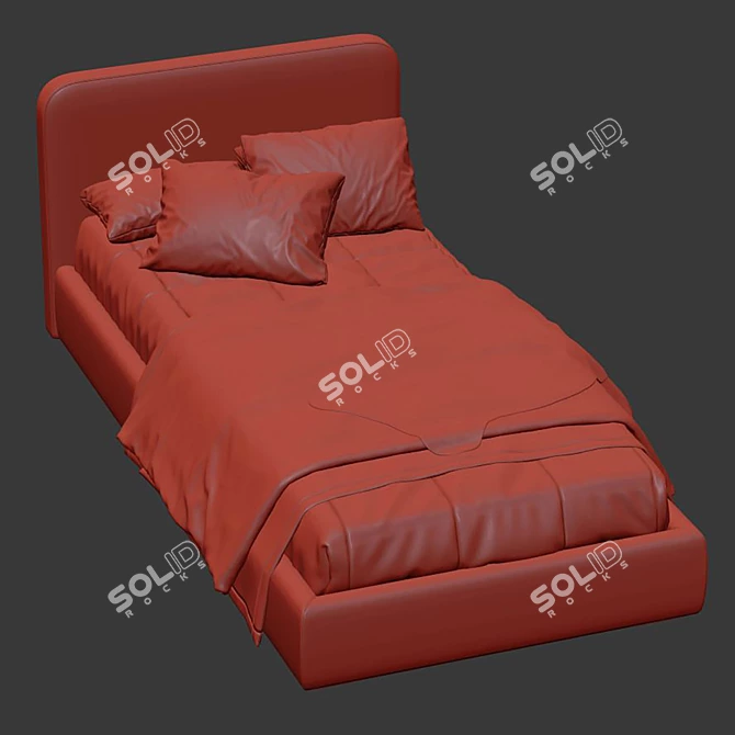 Cozy Upholstered Bed 242 3D model image 7