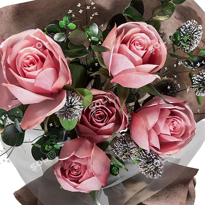 Rose Bouquet Render Scene Bundle 3D model image 4