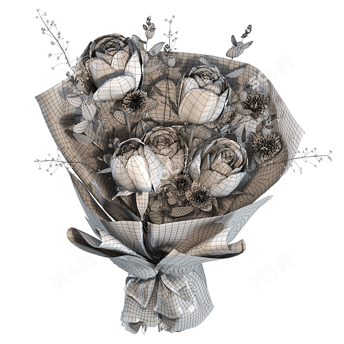 Rose Bouquet Render Scene Bundle 3D model image 5