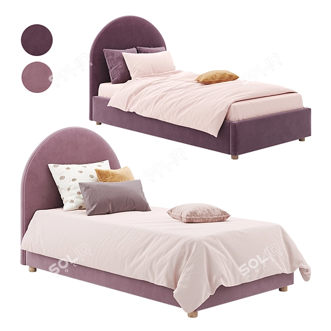 Molly Beds Set: Bordeaux & Pink 3D model image 1