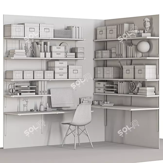 Elegant Office Furniture Set 3D model image 6