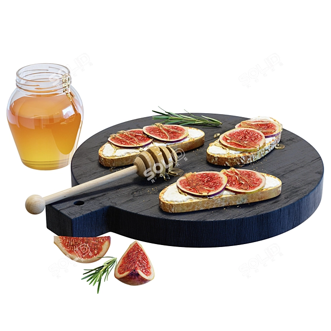 Rustic Fig Sandwiches Food Set 3D model image 1