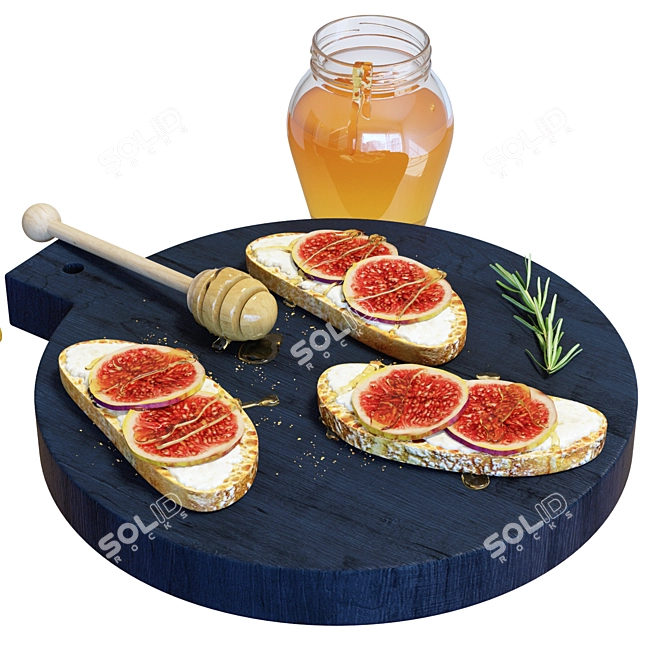 Rustic Fig Sandwiches Food Set 3D model image 2