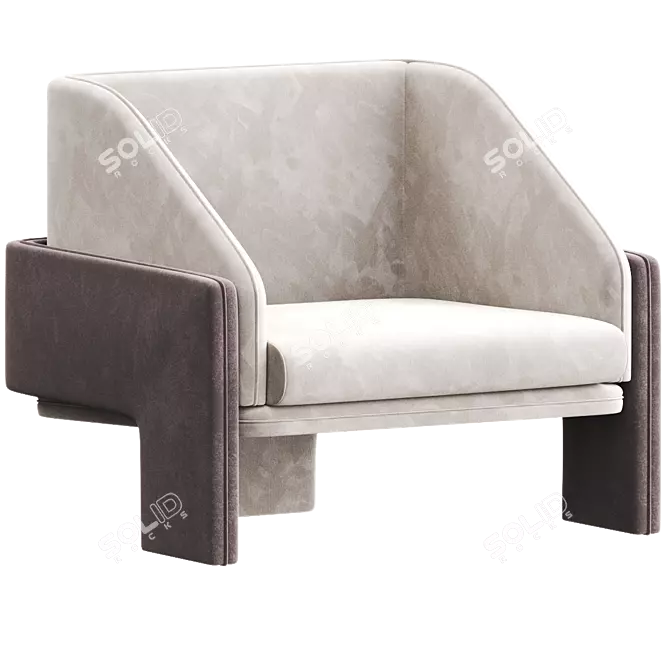 Stylish L'UNITÉ Armchair Design 3D model image 1