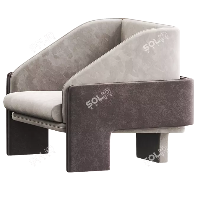 Stylish L'UNITÉ Armchair Design 3D model image 5