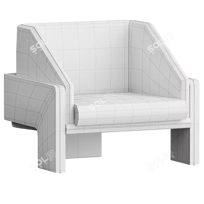 Stylish L'UNITÉ Armchair Design 3D model image 6