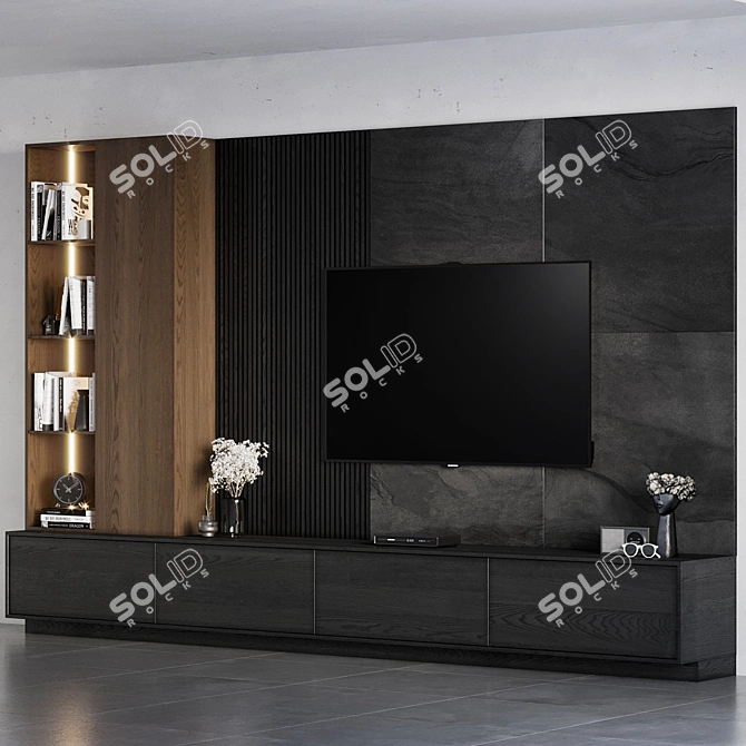 High-Quality TV Wall 14 3D model image 2