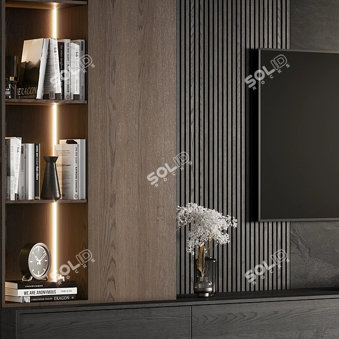 High-Quality TV Wall 14 3D model image 3