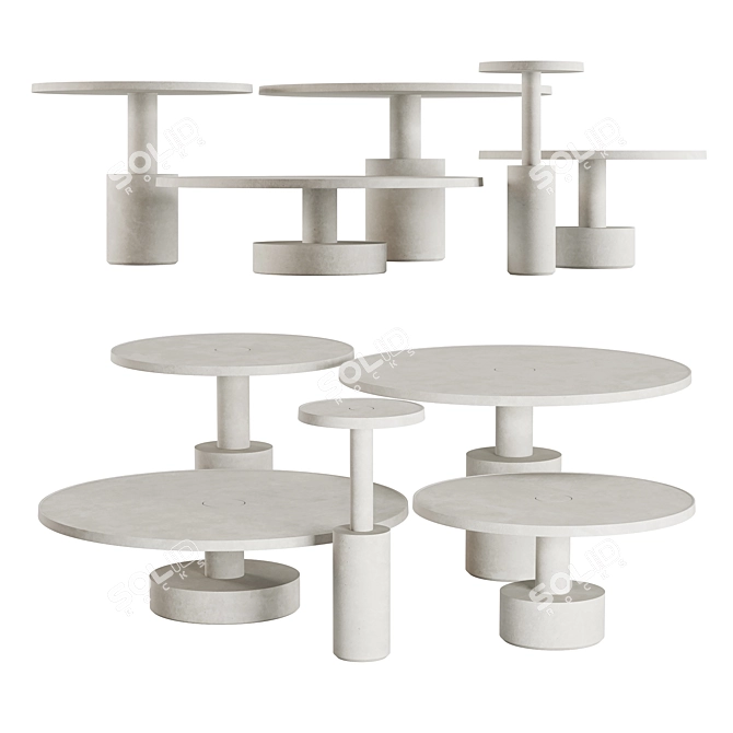 Baxter Pilar Coffee Tables Set 3D model image 2
