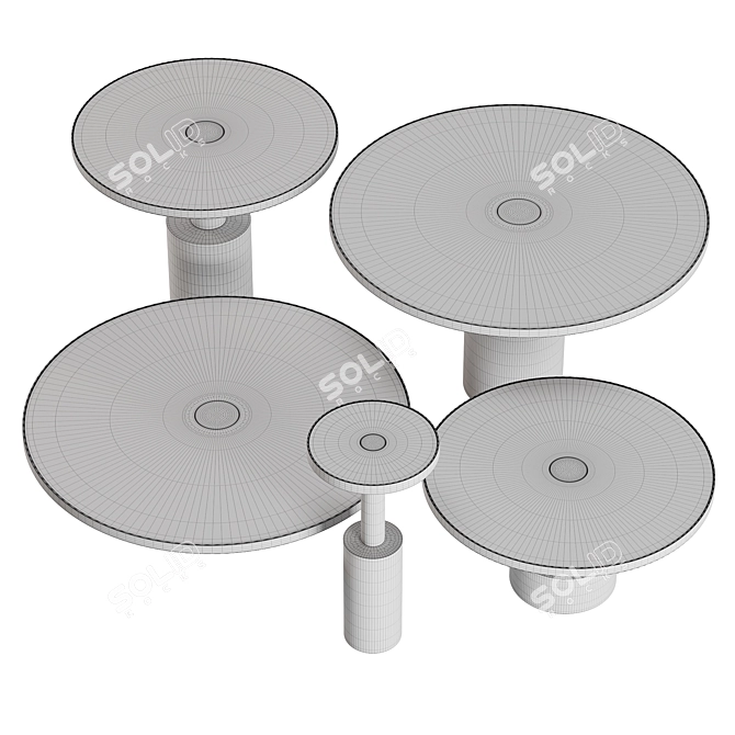 Baxter Pilar Coffee Tables Set 3D model image 5