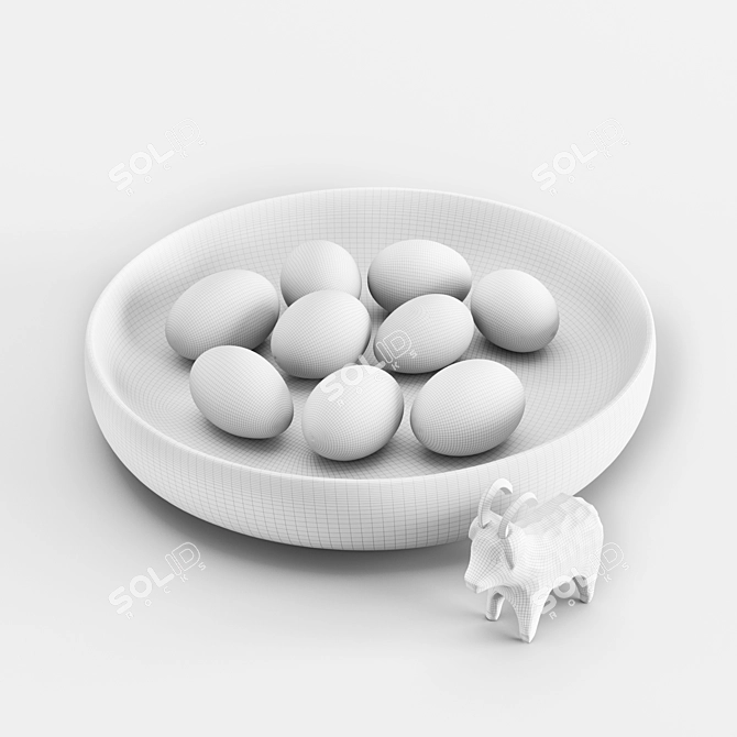 Folklore Easter Eggs Set 3D model image 2