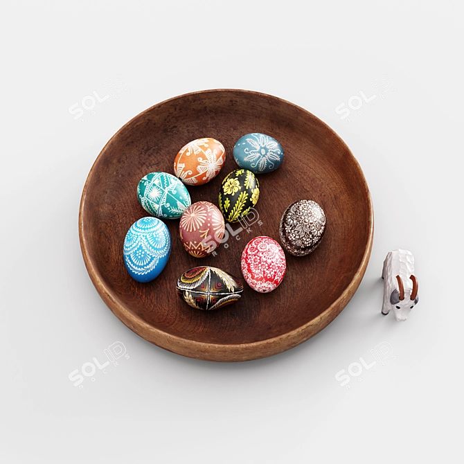 Folklore Easter Eggs Set 3D model image 6