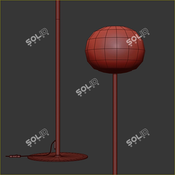 Elegant Alton Glass Globe Lamp 3D model image 2