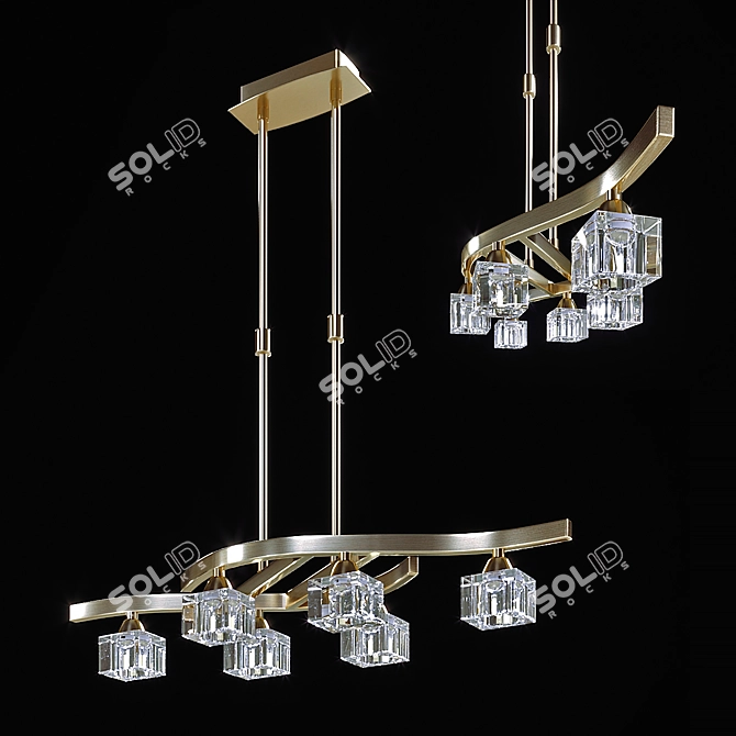 Modern Six-Light Living Room Chandelier 3D model image 1