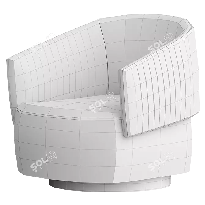 TWIBE Modern Swivel Armchair 3D Model 3D model image 5