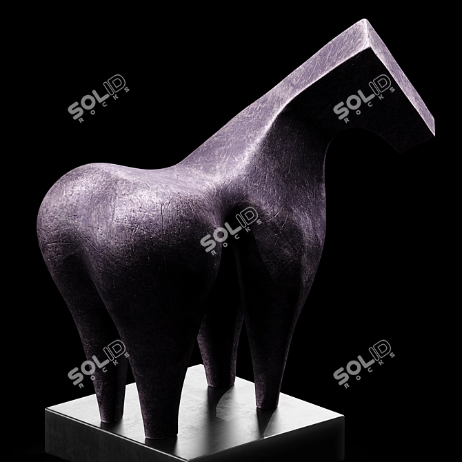 Elegant Horse Sculpture Abstraction 2013 3D model image 2