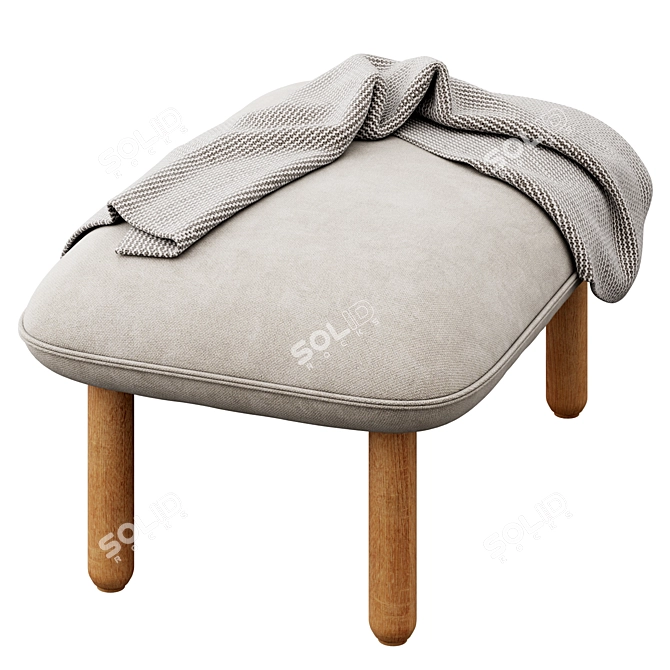Sleek Brick QT Ottoman Glam 3D model image 5
