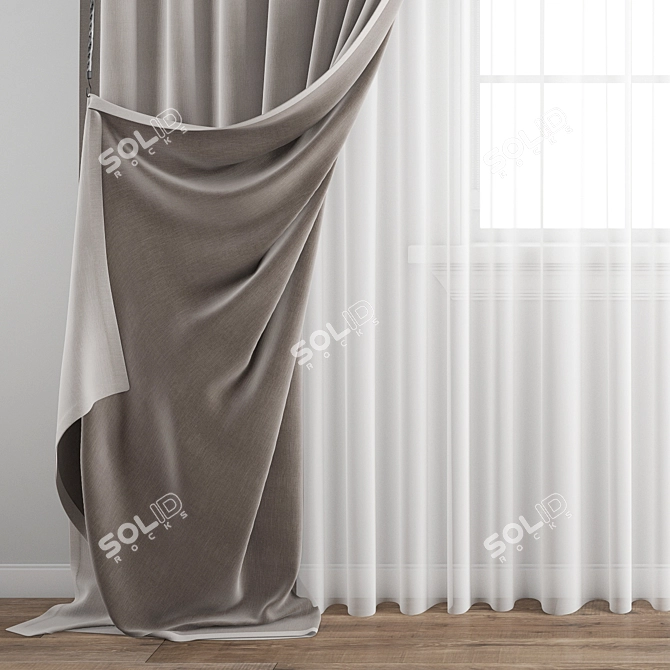 Polygonal Curtain Model Set 3D model image 2