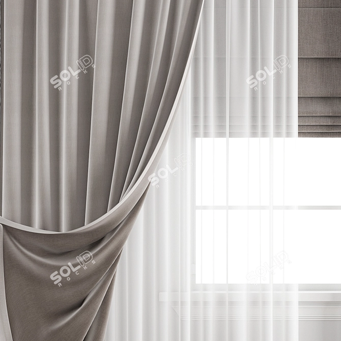 Polygonal Curtain Model Set 3D model image 3