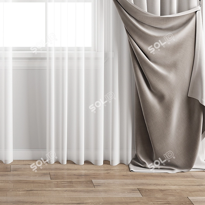 Polygonal Curtain Model Set 3D model image 4