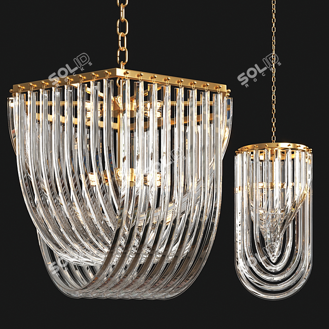 Modern Flow Collection Pendant Light 3D model image 1