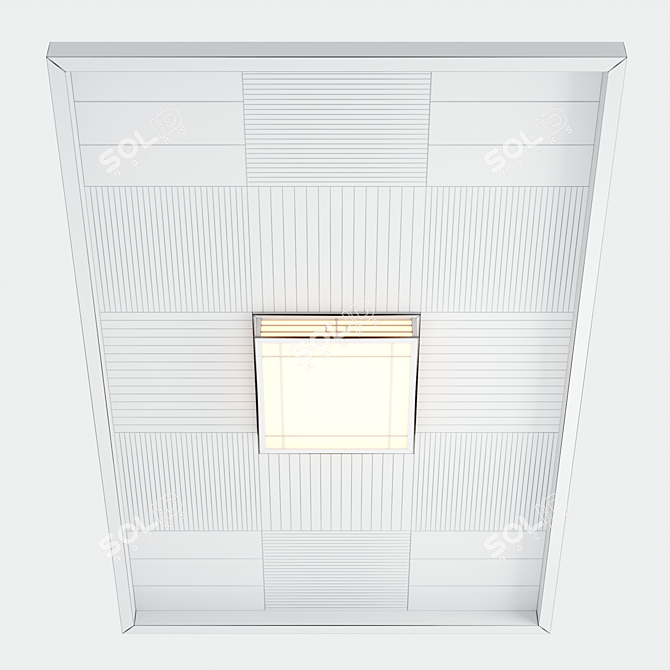 Japanese-Korean style ceiling with Tatami motif lamp 3D model image 9