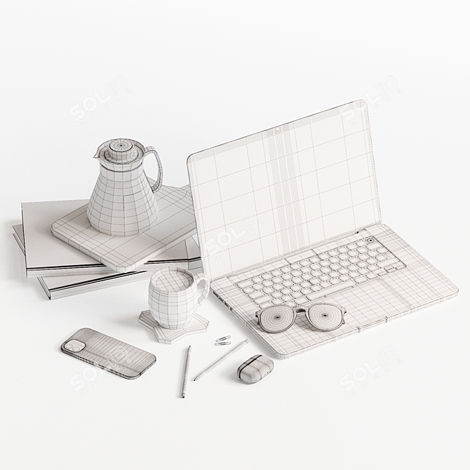  Apple Desk Decor Set 3D model image 4