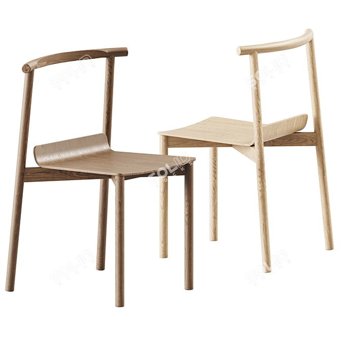 Artu Wox Wooden Chair, 53.6x51.3x83.3 cm 3D model image 6