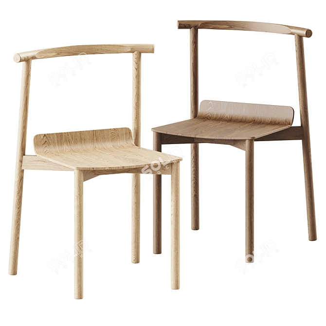 Artu Wox Wooden Chair, 53.6x51.3x83.3 cm 3D model image 7