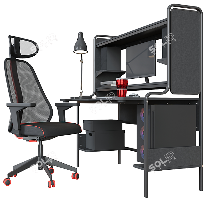 Gaming Workstation Set IKEA 3D model image 2