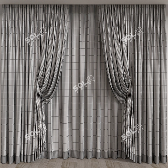 Elegant Curtain for 3D Rendering 3D model image 3