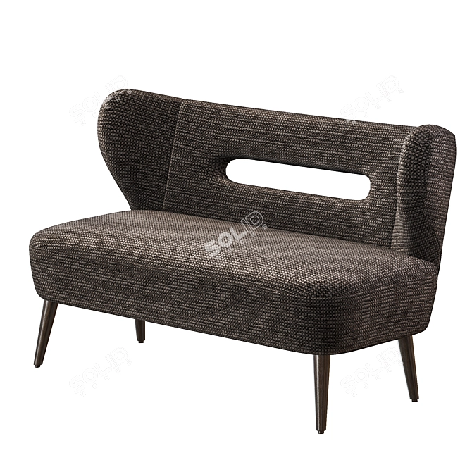 Luxurious Vegan Lambskin Settee 3D model image 1