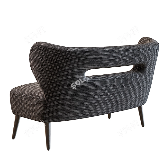 Luxurious Vegan Lambskin Settee 3D model image 2