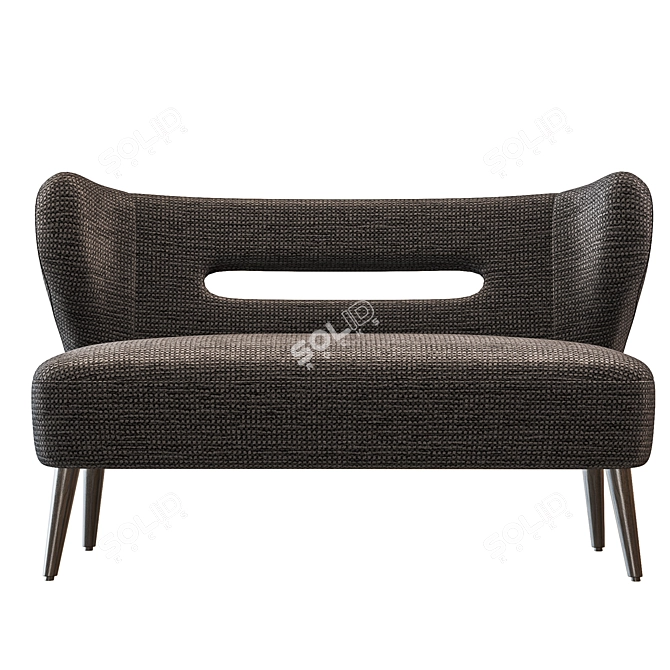 Luxurious Vegan Lambskin Settee 3D model image 3