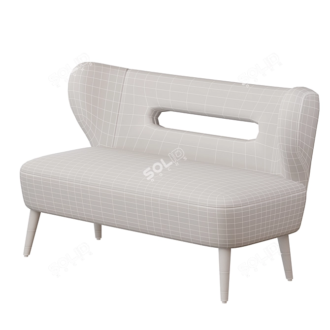 Luxurious Vegan Lambskin Settee 3D model image 4