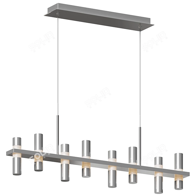 Sculptural LED Linear Suspension Light 3D model image 1