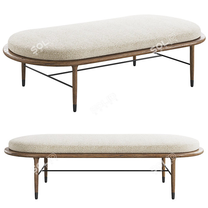 Elegant Solano Ottoman by Dear Keaton 3D model image 1